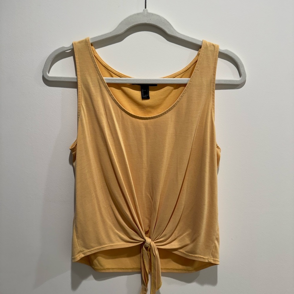 Bright yellow, soft and stretchy, forever21 tank top